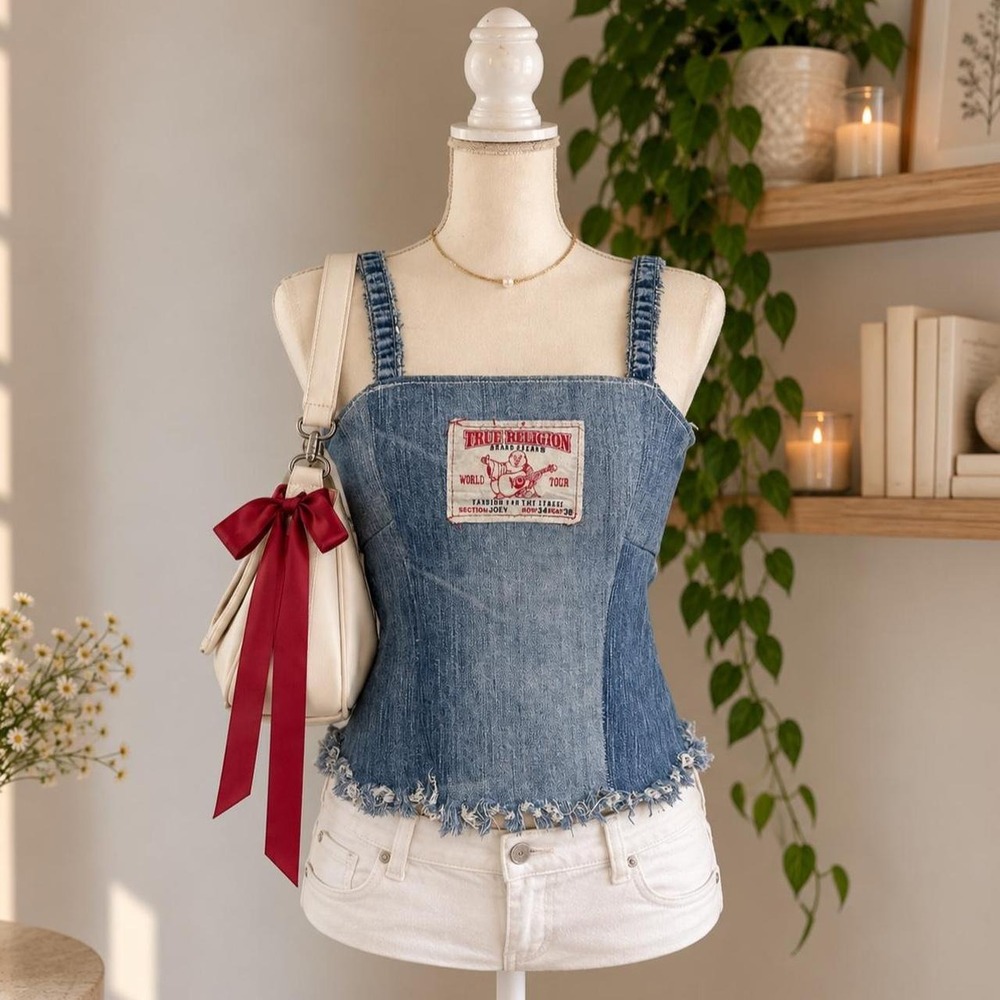 Custom Reworked True Religion Denim Tank